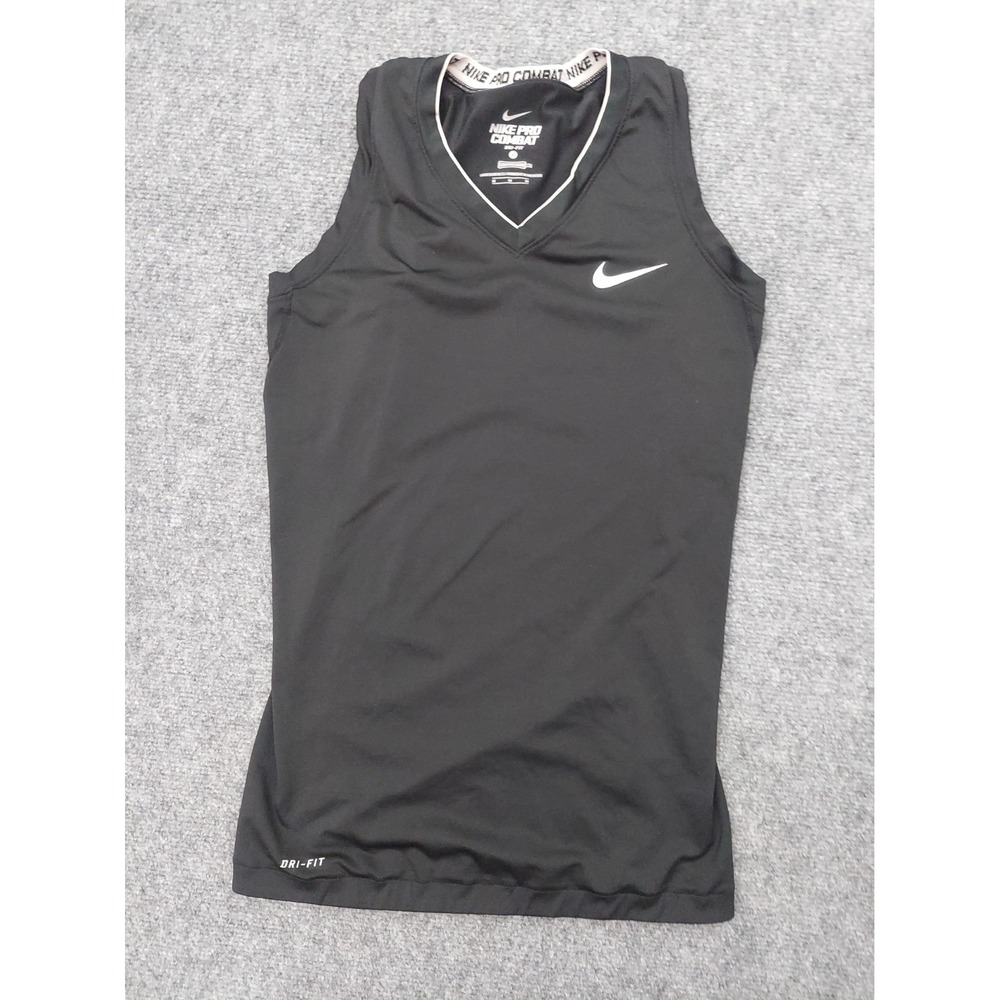 Nike Pro Combat Tank Top Womens Medium Black Compression Athletic Running